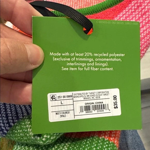 Kate Spade Target Hot Pink Plaid Knit Statement Shift Dress Size L NWT - Picture 8 of 9